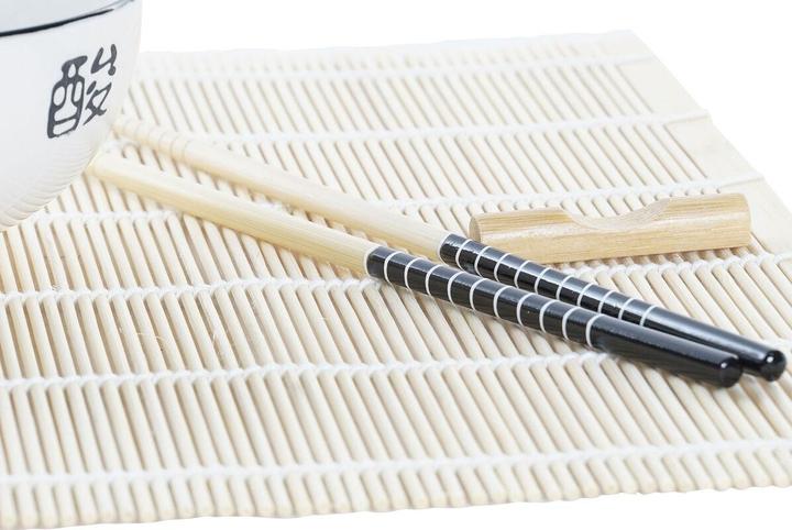 Produktbild DKD Home Decor Sushi-Set Bambus Steingut Weiss Orientalisch 14,5 x 14,5 x 31 cm (16 Stücke) (16 Stk.)