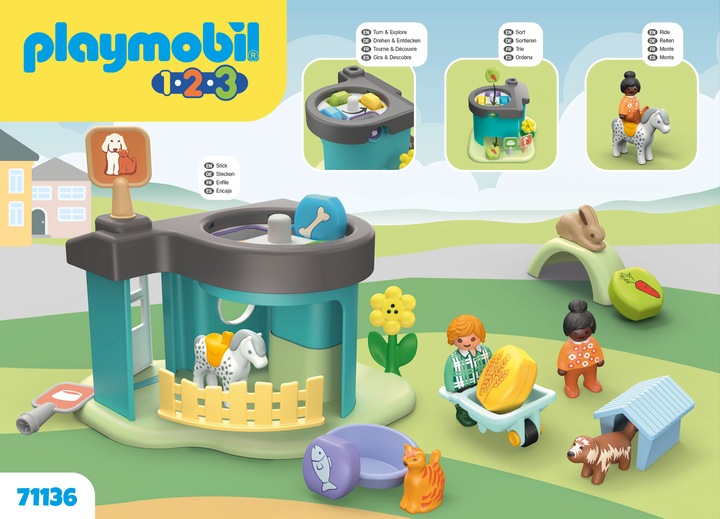 Produktbild Playmobil 71136 1.2.3: Tierpension mit Futterspender (71136, Playmobil 1.2.3)