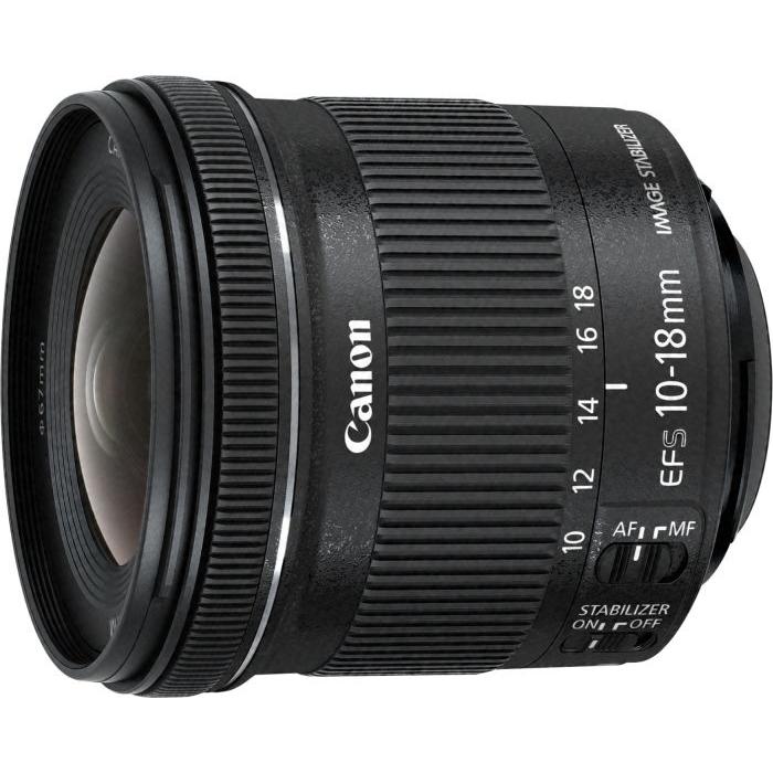 Canon EF-S 10-18mm f4.5-5.6 IS STM + EW 73 + LC Kit (Canon EF-S, APS-C / DX), Objektiv, Schwarz