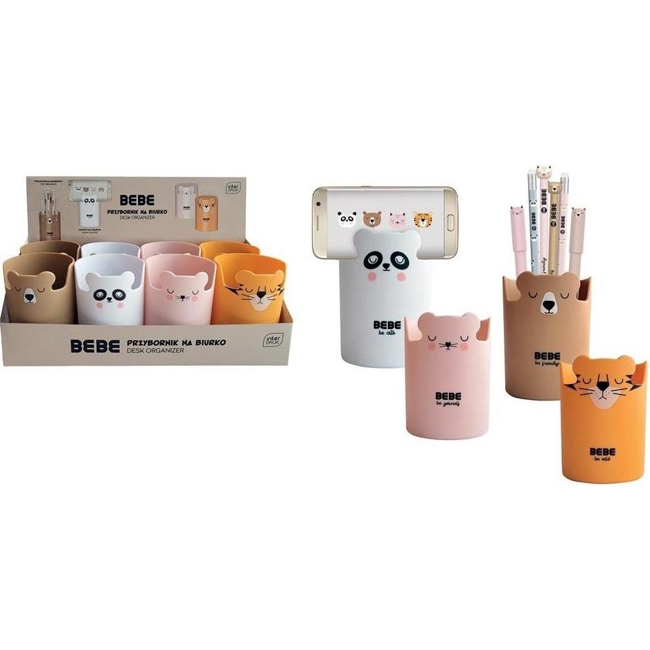Interdruk, Accessori scrivania, Organizer da scrivania BEBE marrone, bianco, rosa, arancione 4 assortiti