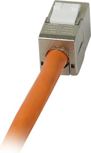 Actual product image Synergy 21 Keystone, module TP socket (RJ45) CAT6A 500MHz Short with cable clamp (Keystone module)