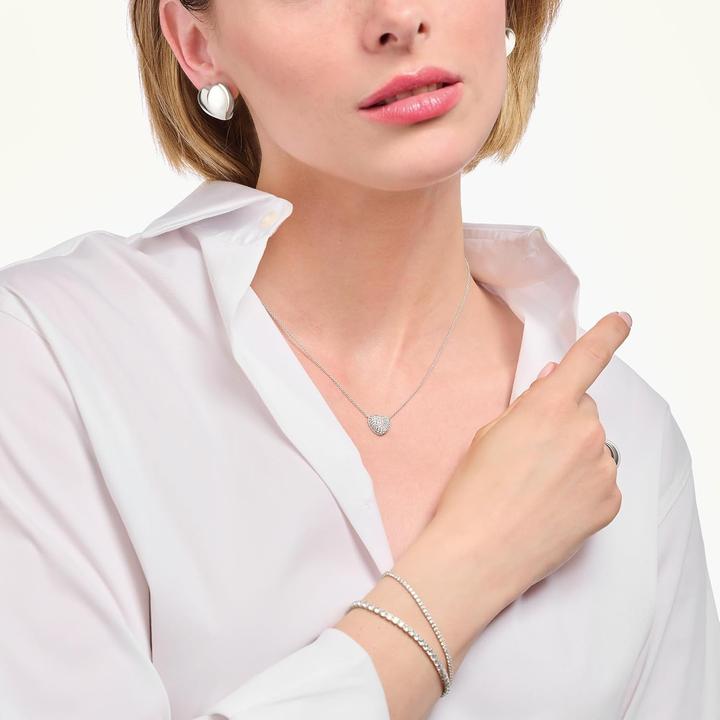 Image du produit Thomas Sabo Chaîne et pendentif en forme de coeur avec des pierres blanches (Argent 925)