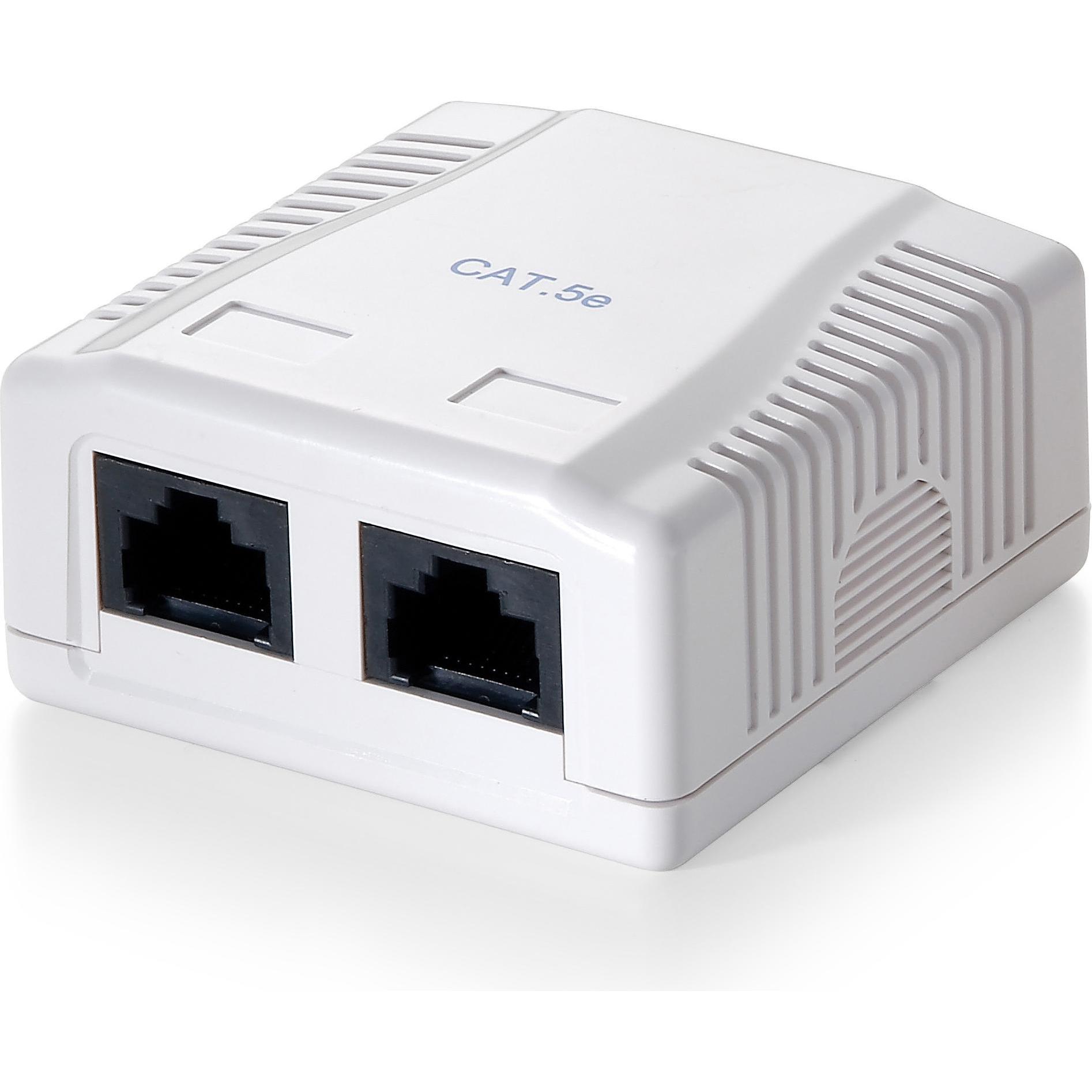 equip, Steckdose, Dose UTP C5e 2-Port AP weiss