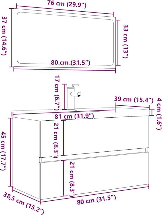 Produktbild vidaXL Badmöbel Set