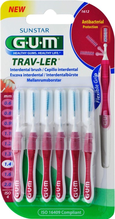 GUM SUNSTAR Trav-Ler ISO-Norm 4 1.4mm cylindric pink (6 x)
