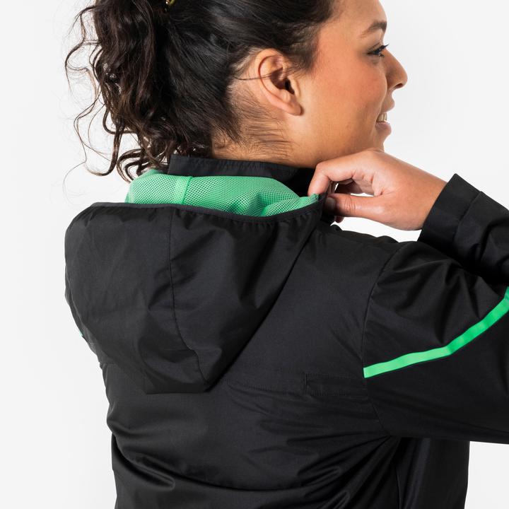 Produktbild Kipsta Damen Fussball Regenjacke - Viralto schwarz/grün (L)