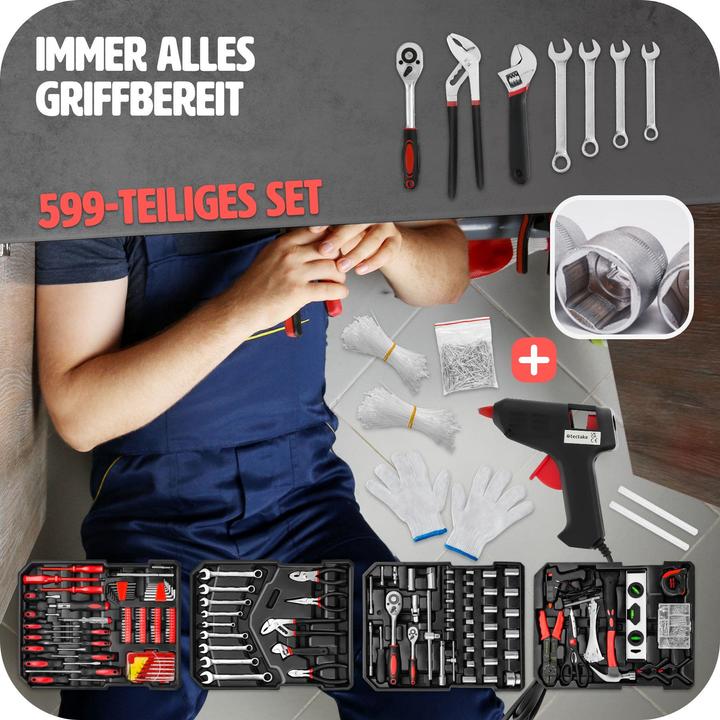 Image du produit tectake Boîte à outils sur chariot (1 pièces)