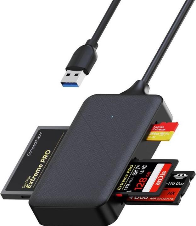 PowerGuard 4-in-1 USB 3.0 Cardreader CompactFlash SD MicroSD MS