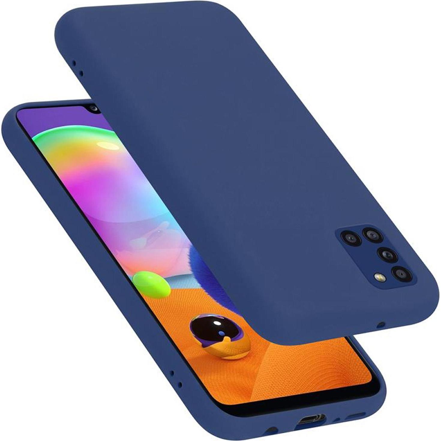 Cadorabo TPU Liquid Silicone Case Cover (Samsung Galaxy A31), Smartphone Hülle, Blau