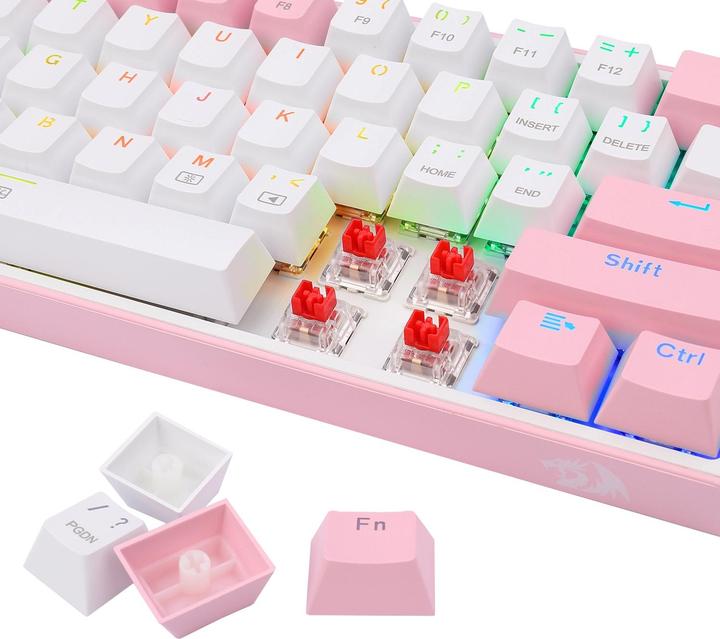 Actual product image Redragon Klawiatura K617 Fizz (K617-RGB pink) (USA, Cable)