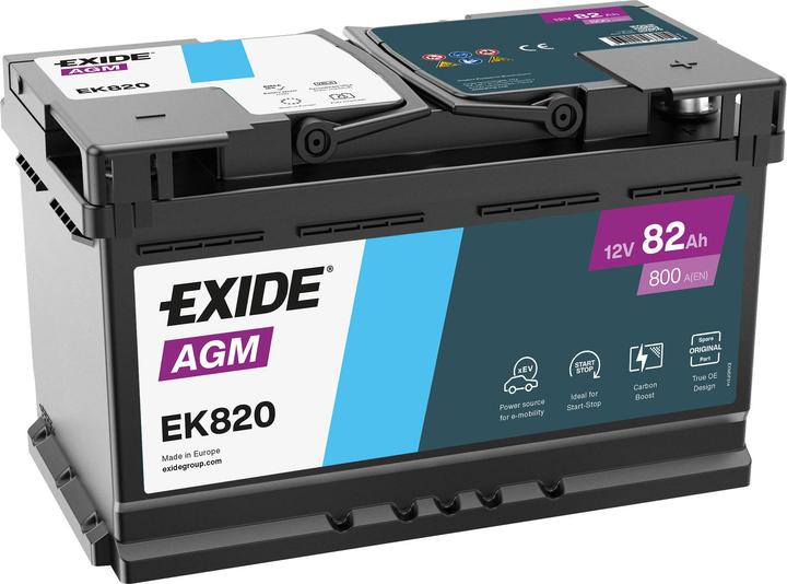Exide EK820 (12 V, 82 Ah, 800 A)