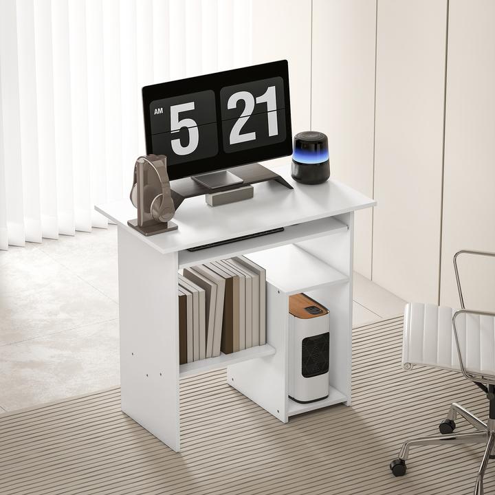 Image du produit Homcom Computertisch Spanplatte Weiss (45 x 80 x 75 cm)