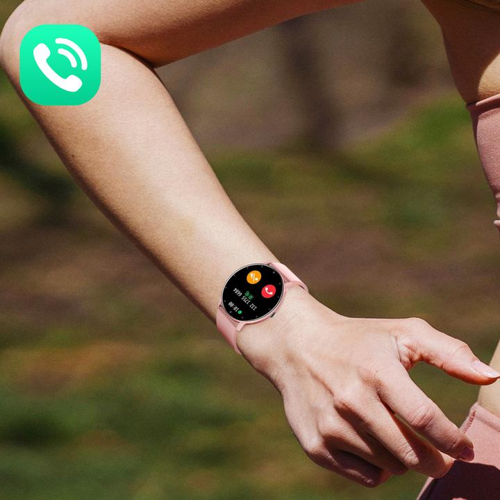 Actual product image North Edge Smartwatch with activity tracker, silicone strap - pale pink