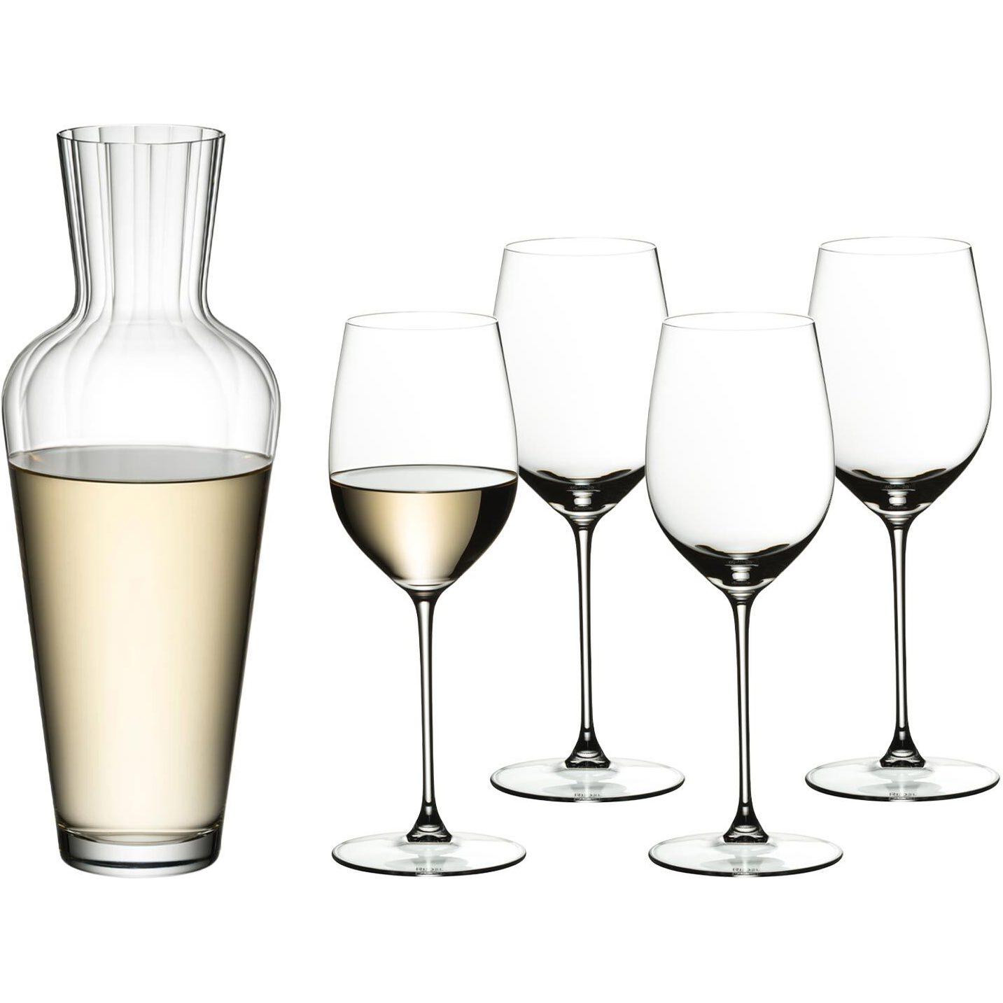 Riedel Set di bicchieri da Riesling e decanter VERITAS, Calice da vino, Trasparente