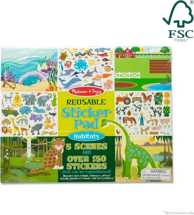 Produktbild Melissa & Doug Melissa Reusable Sticker Pad - Habitats (150 Sticker)