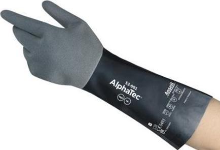 Actual product image Ansell Chemical gloves AlphaTec 53-001 Gr.11 grey/black EN 388,EN 374,EN 407 6 PA (11)