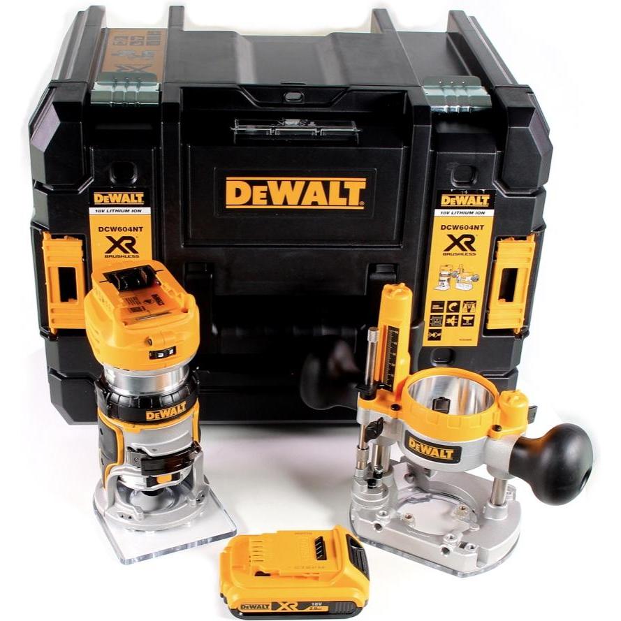 Thumbnail - DeWalt, Fräse, DCW 604 NT Akku Kombifräse 18V 55mm + 1x Akku 2,0 Ah in TSTAK - ohne Ladegerät