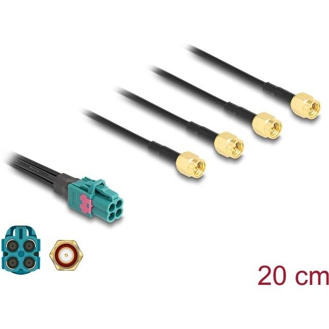 Thumbnail - Delock Kabel Mini FAKRA Z Buchse quad zu 4 x SMA Stecker (Antennenkabel), Antennenkabel