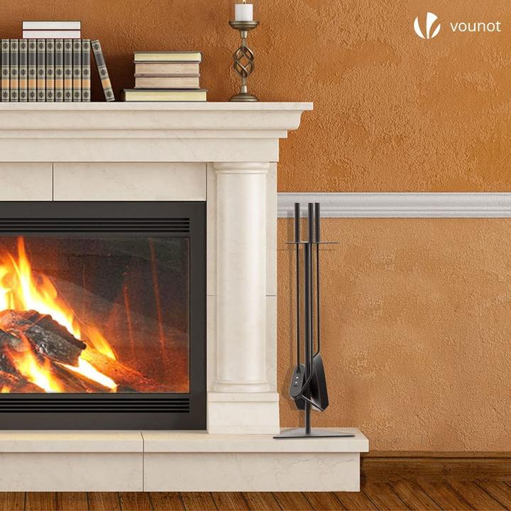 Immagine prodotto Vounot Set per caminetto, Nero (58 x 18 x 18 cm)