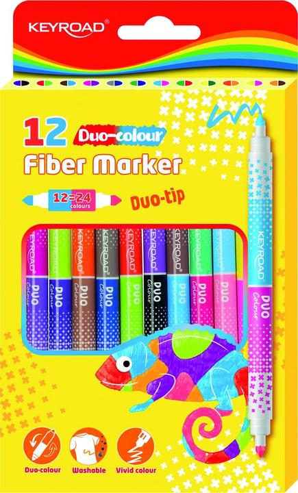 Actual product image Keyroad marker, double-sided duo, 12 pcs, tags, colour mix (12 x)