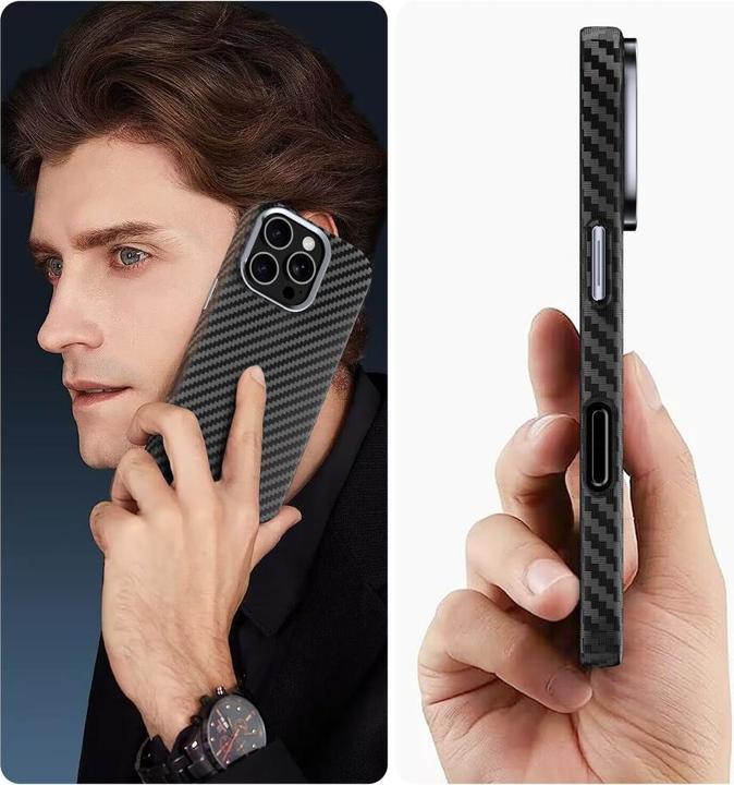 Actual product image 4Kom Ion Carbon MagSafe iPhone 16 Pro Case - Black/Grey (Apple iPhone 16 Pro)