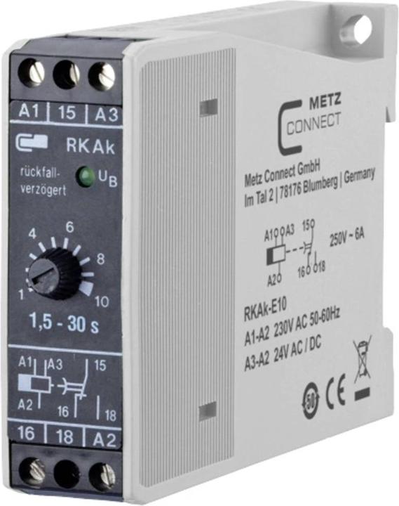 Produktbild Metz Connect 110304412004 RKAk-E10 Zeitrelais Ausschaltverzögert 230 V/AC 1 St.