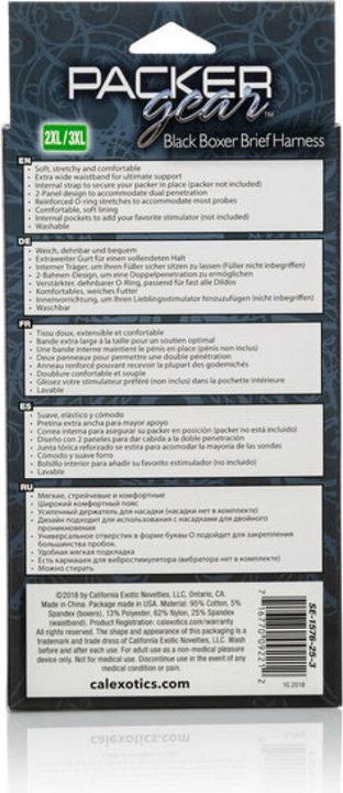 Nährwerte und Zutaten CalExotics Packer Gear Black Boxer Brief Harness-M-L