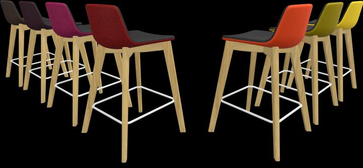 Black, Bordeaux - Red melange, White, Ash natural light grey stained