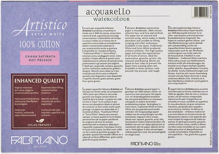Actual product image Fabriano Aquarellblock Artistico Extra White (12.5 x 18 cm, Plain, Hardcover)