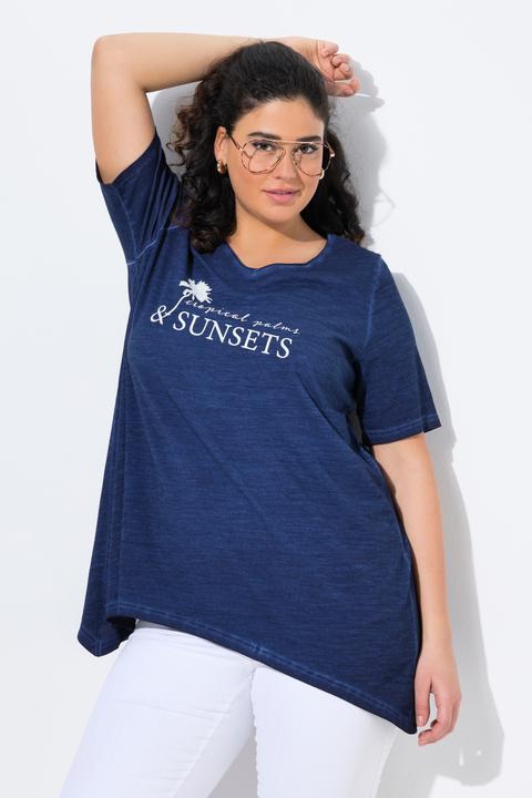 Produktbild Ulla Popken T-Shirt, cold dyed, A-Linie, V-Ausschnitt, Halbarm (58)