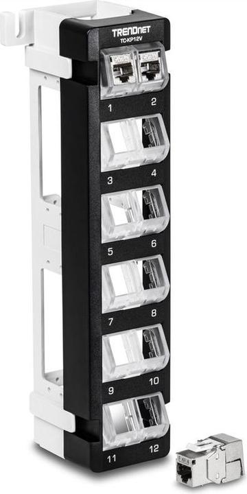 Actual product image Trendnet Keystone Patch Panel TC-KP12V 12-Port Blank Angled Wall