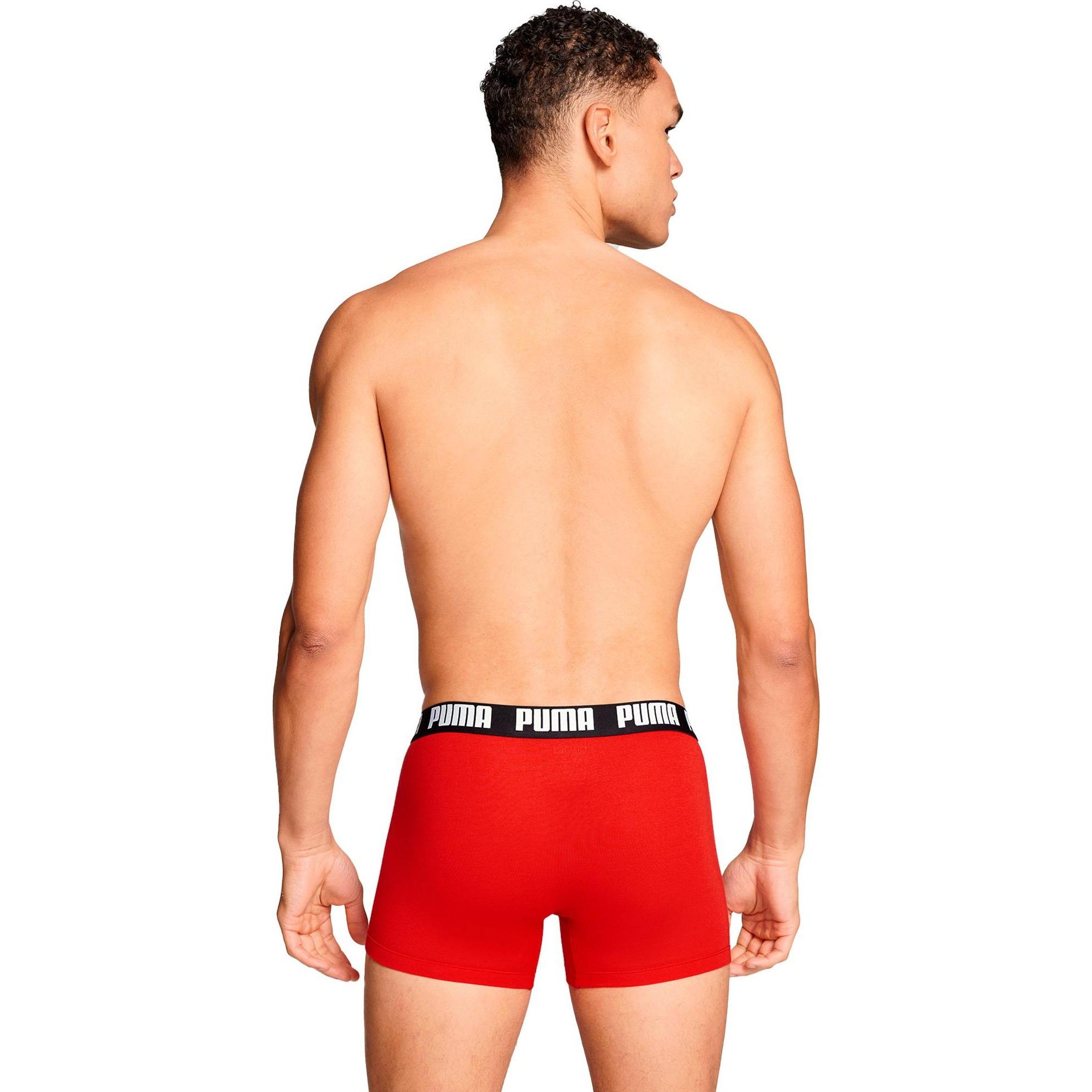 Thumbnail - Puma, Herren, Unterhosen, Men Everyday Basic Boxer 2p, Rot, Schwarz, (XXL)