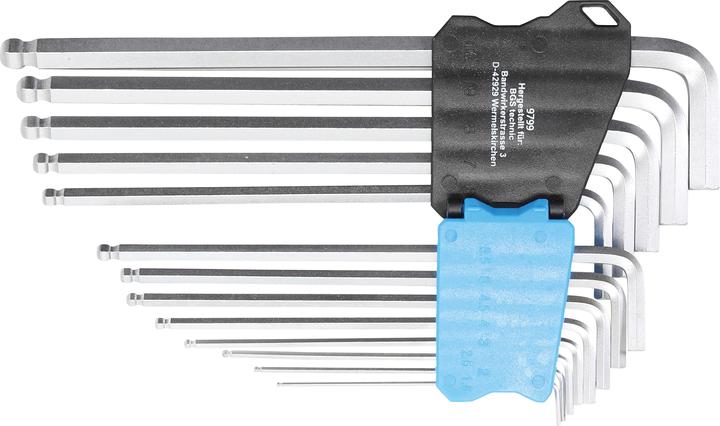 Produktbild BGS Winkelschlüssel-Satz, extra lang Innensechskant mit Kugelkopf 1,5 - 10 mm 13-tlg.