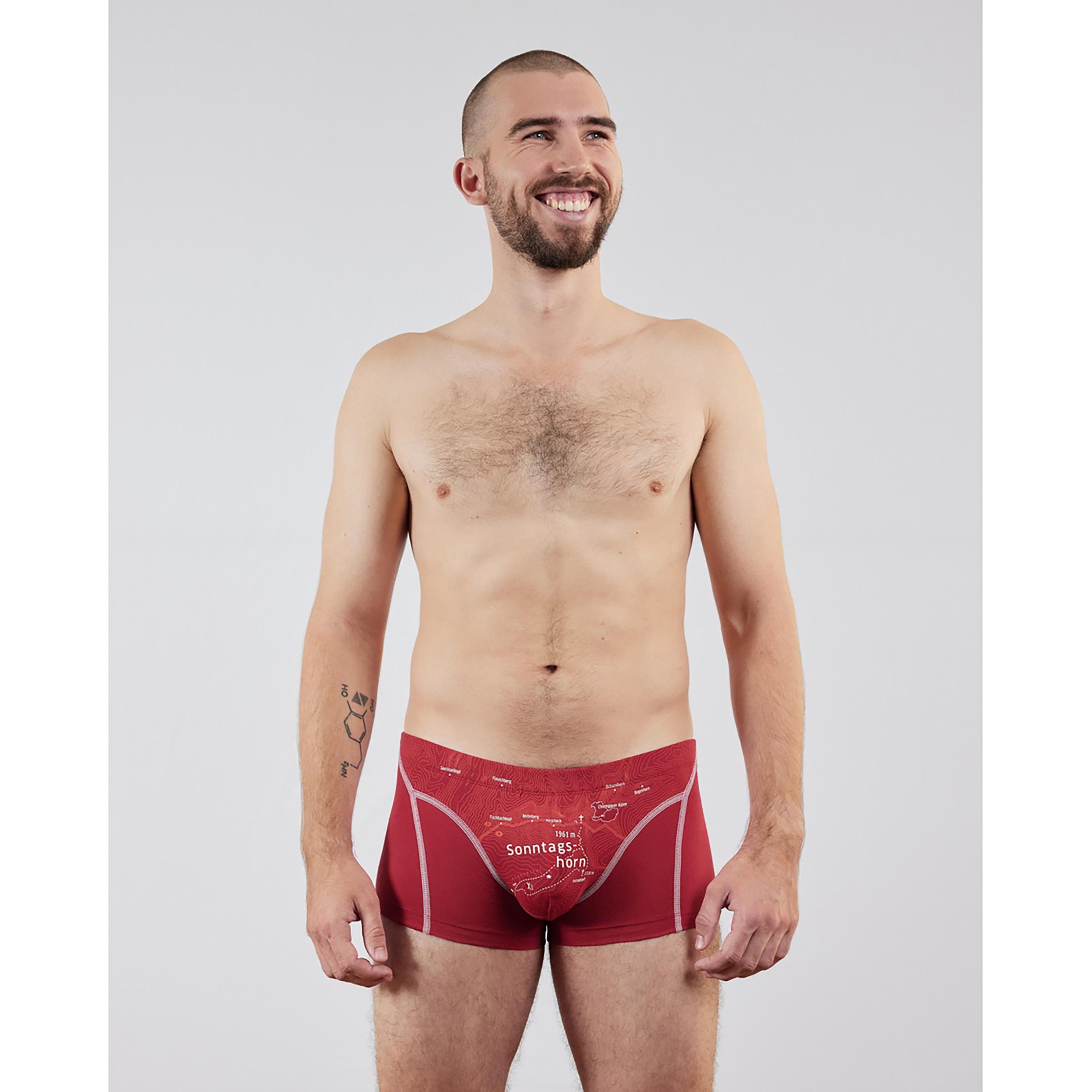 Thumbnail - Ein schöner Fleck Erde, Herren, Unterhosen, Sonntagshorn, Rot, (M)
