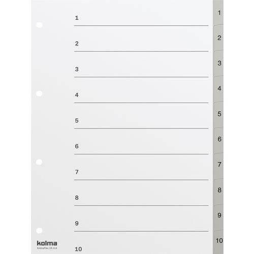 Actual product image Kolma Index A4 strong 1-10 10-piece grey