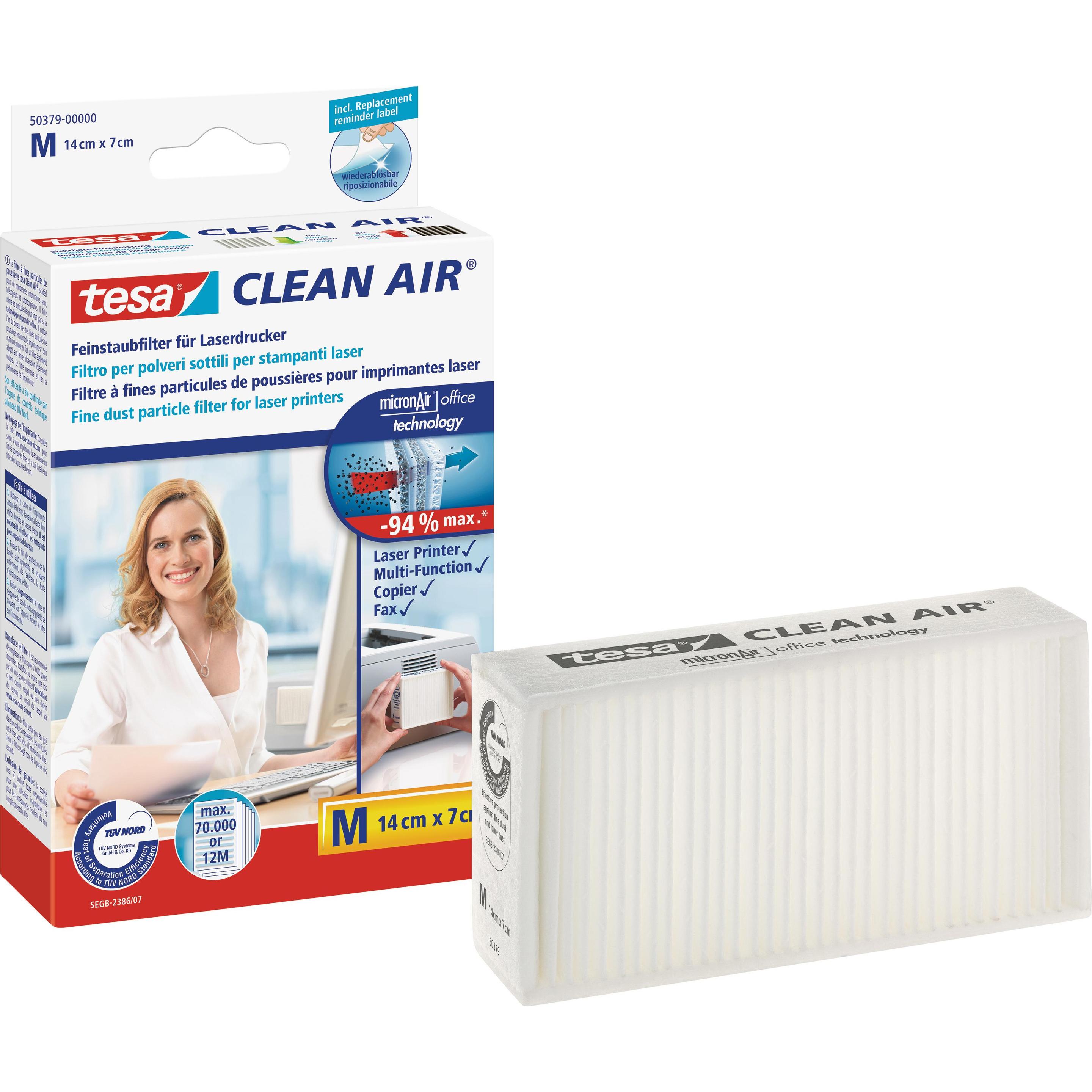 tesa CLEAN AIR Feinstaubfilter M für Laserdrucker, Drucker Zubehör