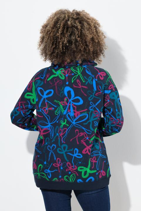 Produktbild Ulla Popken Sweatshirt, Scribble-Muster, Stehkragen, Langarm (60)