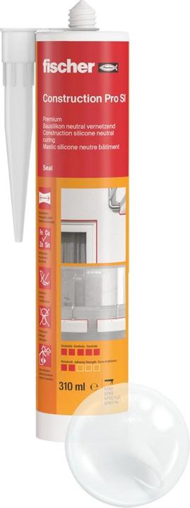Actual product image Fischer Building silicone (0.37 kg, Transparent)