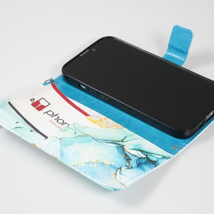 Produktbild PhoneLook Hülle Flip Wallet Liquid Color mit Magnet Verschluss Mint Wave (Apple iPhone 12, Realme 12 Pro+)