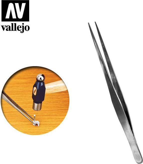Image du produit Vallejo Tweezers à pointe droite en acier inoxydable (175 mm) (T12008)