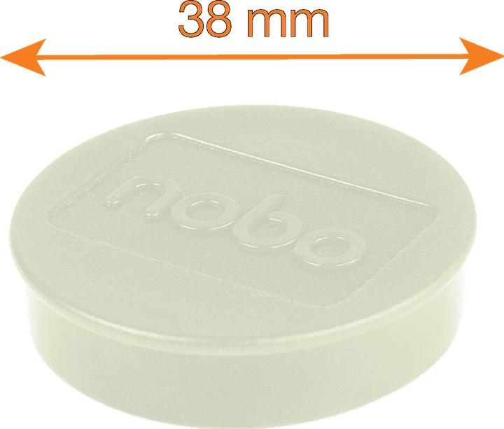 Actual product image Nobo Magnet round 38mm 1915308 white 10 pieces (10 x)