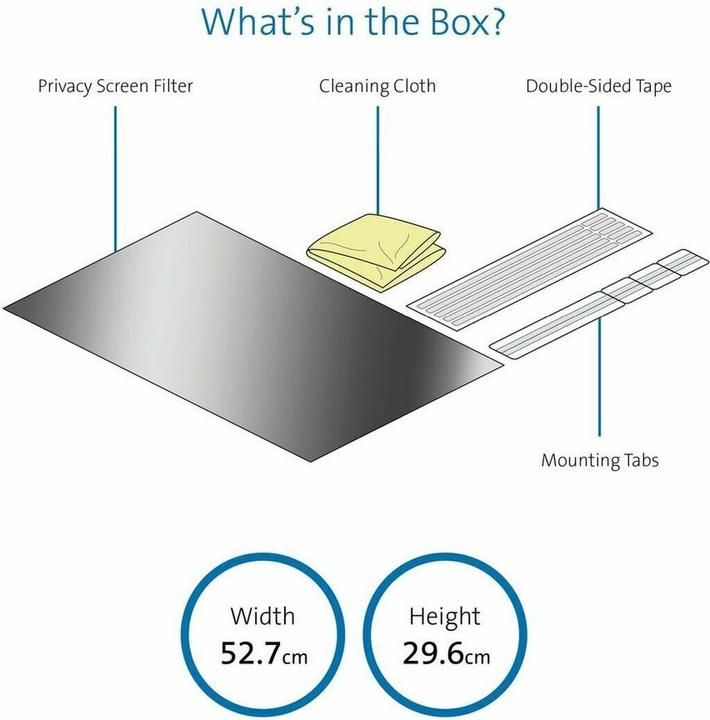 Actual product image Kensington Privacy filter - 2-fold, removable (23.80", 16:9)