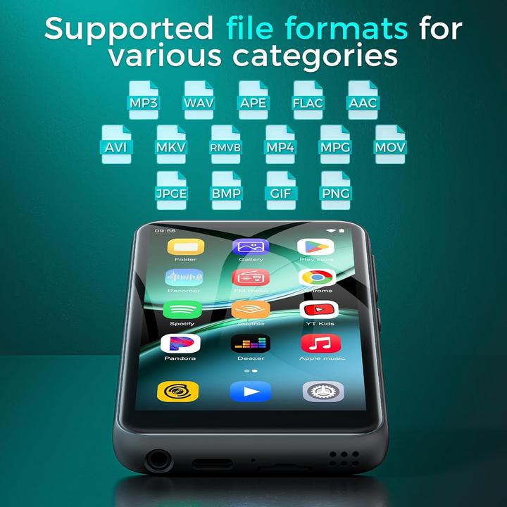 Image du produit Zaqe M12 MP3 Player mit Bluetooth und WiFi (64 Go)