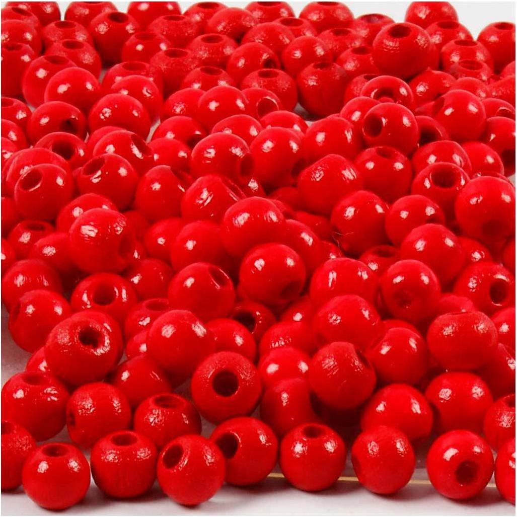 Thumbnail - Creativ Company Holzperlen Rot, 150 Stück.