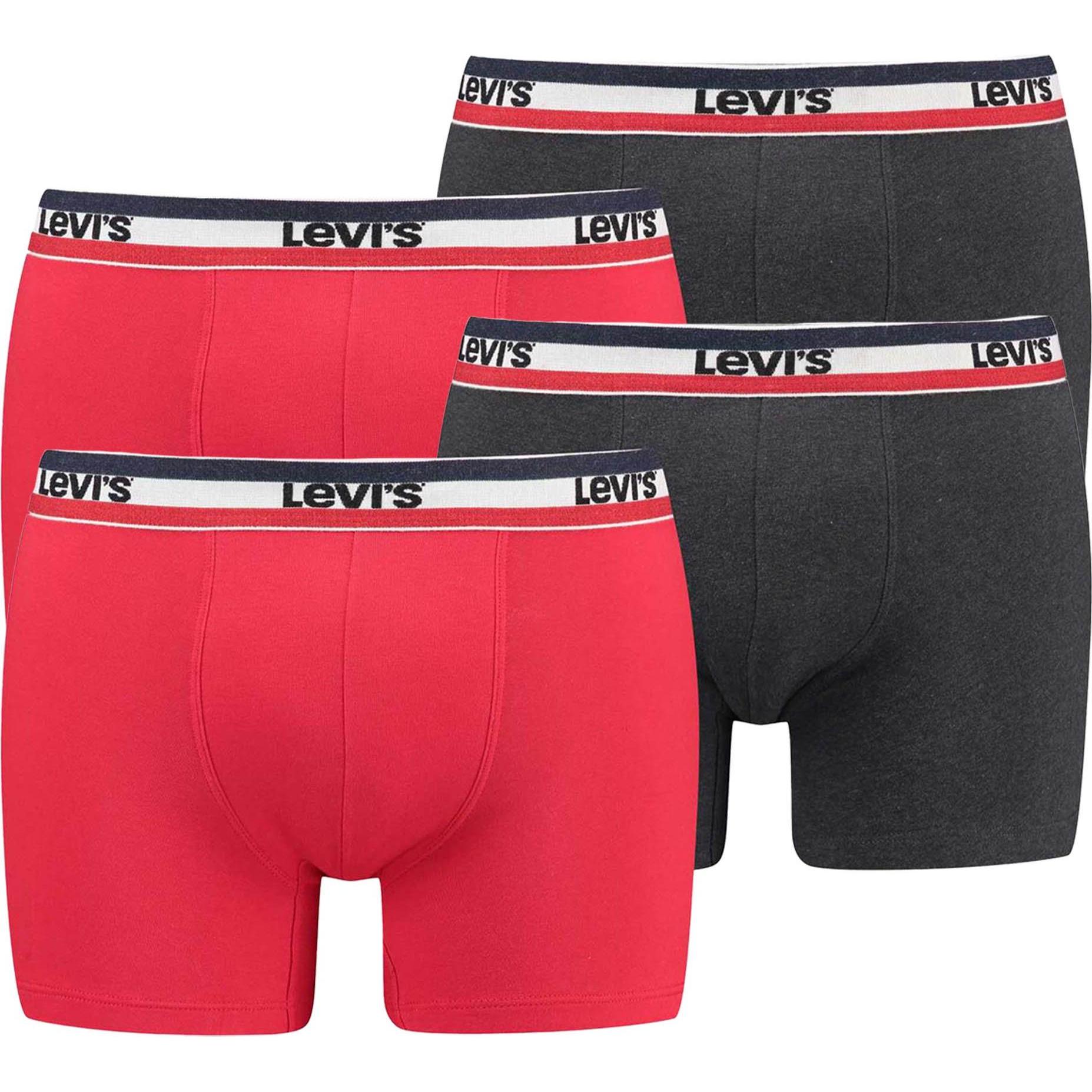 Levis, Herren, Unterhosen, Boxershort Casual Stretch, Mehrfarbig, (XXL, 4er Pack)