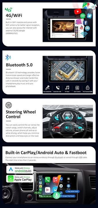 Actual product image Joyx Navi Android 10 Car Radio (MirrorLink, Apple Carplay, Android car)