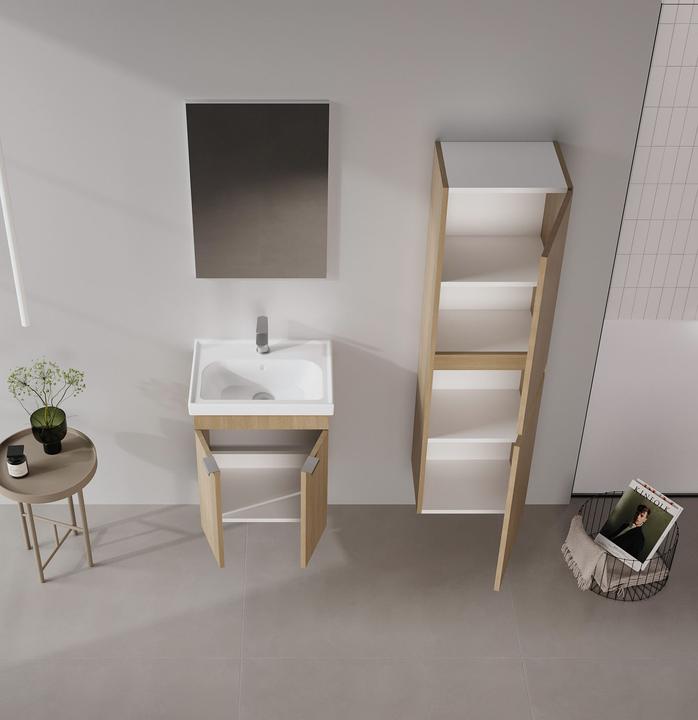 Produktbild Homitis Desna 50 Bathroom Cabinet With Sink & Mirror Set (2 Pieces)