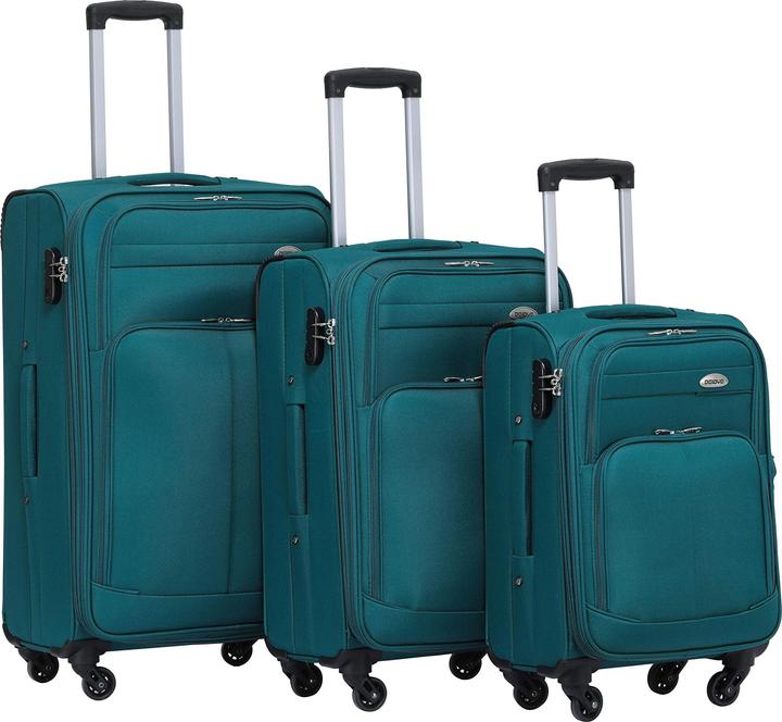 Image du produit Beibye Valise de voyage 4 roulettes 3pcs Turquoise Set
