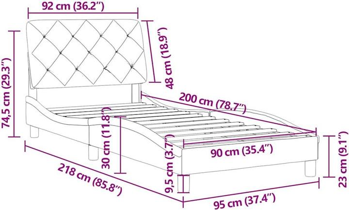 Image du produit vidaXL Bettgestell (90 x 200 cm)