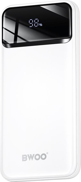 Bwoo Ultra thin 22,5W 10000 mAh power bank, white (10000 mAh, 20 W, 22.50 Wh)